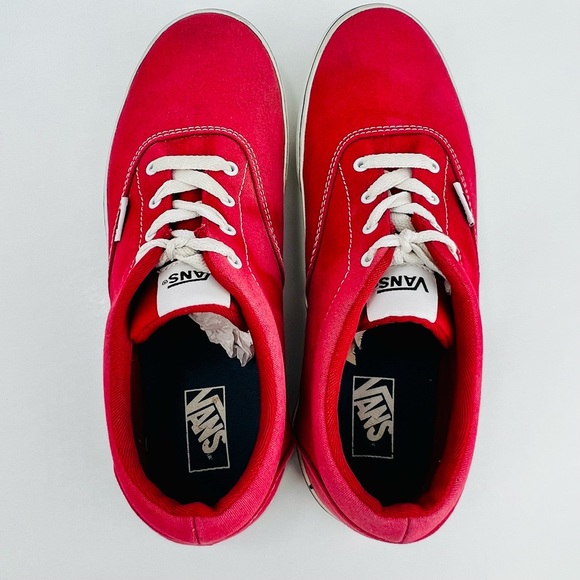 ***SOLD***Vans Old Skool Red Canvas Check Side Wall Lace Up Low Top Unisex Big B - Picture 4 of 15